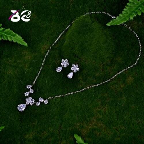 Be 8 Latest Fashion Dubai Trendy Pure AAA Cubic Zircon Flower Shape Jewelry Sets for Women Wedding Jewelry S041