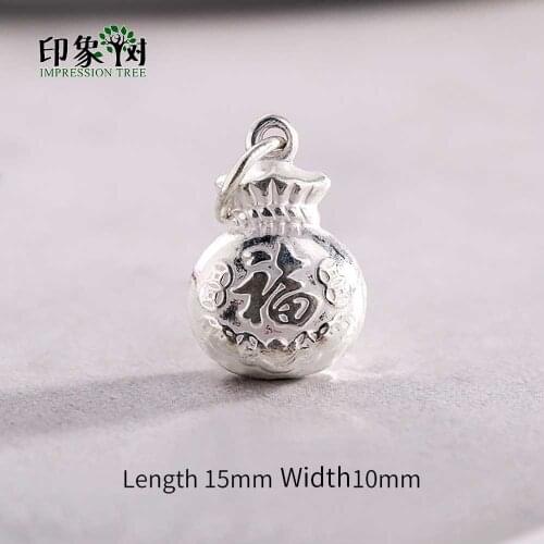 1Pc 15x10mm 925 Sterling Silver Beads Chinese Lucky Bag Pendant Charms For Bracelet Necklace DIY Jewelry Components Making 92561
