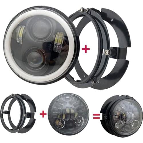 1PC Black 5-3/4" 5.75 LED Headlight Hi Low Projector for Sportster XL 883 1200 Dyna For Honda Shadow Spirit 750