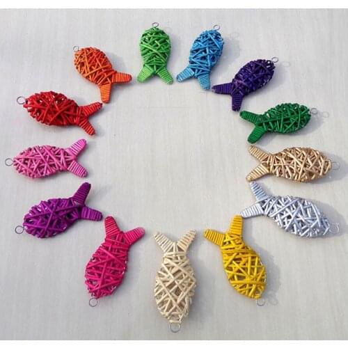 10pcs 10cm Colorful Artificial Willow Knitting Fish Fishes For Wedding Party Home Office Hotel Hanging Decoration