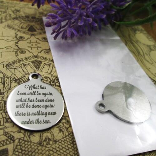 20pcs--"What has been will be again..."stainless steel more styles for choosing DIY Charms Bible gold sentence