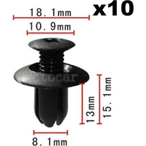 10pcs Nylon Fastener Rivet Push-Type Retainer Clip For Ford Mazda OE B092-51-833 , MB-455-56143 tyre cover buckle