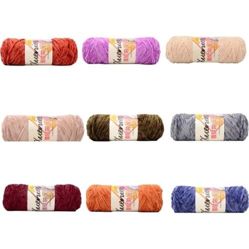 100g Chenille Velvet Yarn Soft Wram Solid Color Hand-Knitted Thick Crochet Thread for DIY Craft Scarf Sweater Blanket