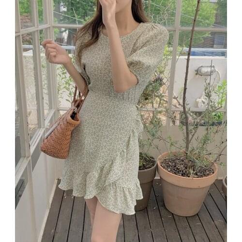 2021 New Flower Print Summer Dress Evening Long Vintage Dresses Oversize Short Sleeve Beach Women Dress Robe Vestido Prom