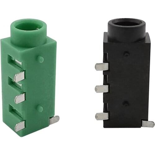 30PCS PJ-320D green/black 3.5 headphone audio jack 4 pin MP3 Accessories PJ320D SMD earphone socket 3.5 audio socket female