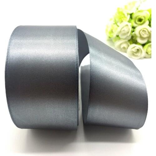 5Yards/lot 50mm Gray Satin Ribbon Bow Craft Decor Wedding Christmas Party Decoration DIY Craft Sewing Supplies