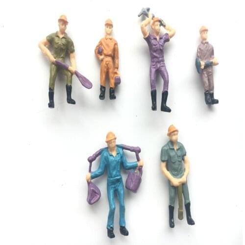 50pcs/Lot 1:42 Scale Model Figures Color Painted Train Worker People For Train Layout