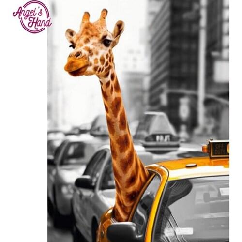 Full drill 5D DIY diamond embroidery giraffe in the car square diamond painting Cross Stitch Rhinestone mosaic home decoration