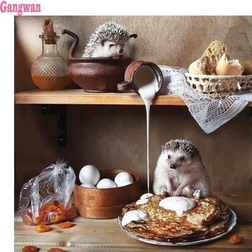 Full drill Diamond rhinestone delicious food for Hedgehogs Mosaic DIY Diamond Painting Cross Stitch Embroidery kitchen Decor art