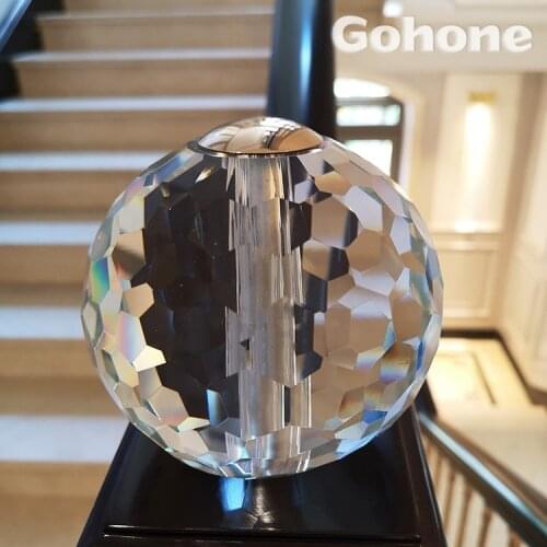 Aluminum art stair handrails modern simple romantic simple beauty light luxury crystal ball column