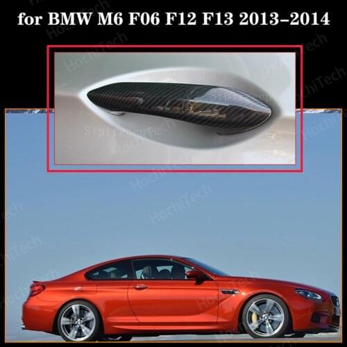 Car Styling Real Carbon Fiber Exterior Door Handle Cover Protextive Trim for BMW M6 F06 F12 F13 2013-2014