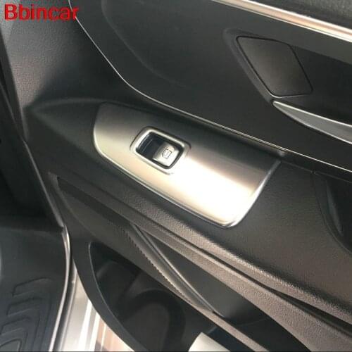 Bbincar Interior Window Lifter Switch Buttons Panel Trim Strip Car ABS Chrome Plate Stickers 2pcs For Mercedes-Benz VITO 2016