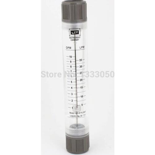 Free Shipping 1" PT Thread Water Glass Shell Flowmeter Inline Rotameter 1-10 GPM 5-35 LPM