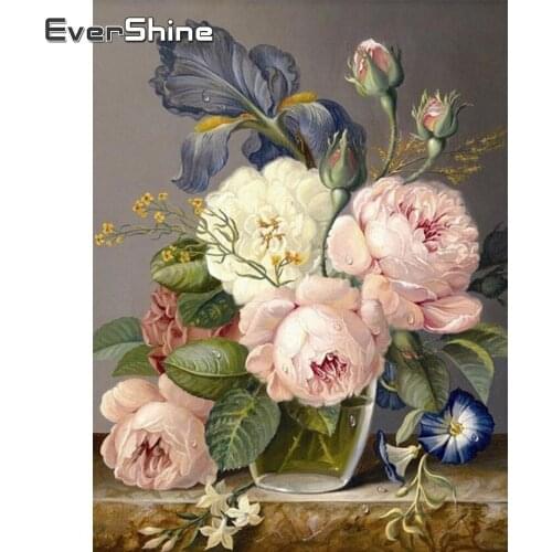 EverShine DIY Diamond Painting Full Square/round Flowers Picture Of Rhinestones Diamond Embroidery Peony Cross Stitch Wall Decor