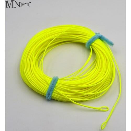 MNFT 100FT Fluo Yellow Color Weight Forward Floating Fly Line with 2 Welded Loops Fly Fishing Line WF4F WF5F WF6F WF7F WF8F