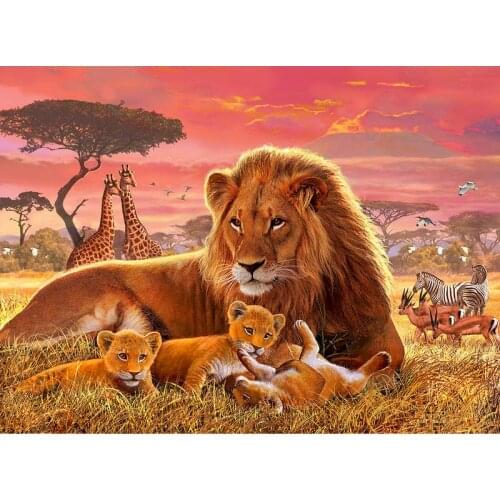 GATYZTORY Frame Diy Painting By Numbers Lions Animals Paint By Numbers Wall Art Picture Paint On Canvas For Home Decors Gift