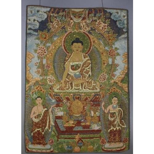Chinese Antique collection the Thangka embroidery Shakya Muni diagram /2