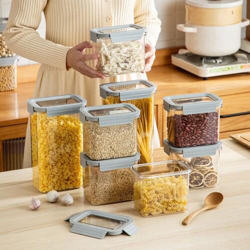 Food Grade Fresh-Keeping Box Jars With Lid Kitchen Organizer Sealed Nut Storage Box Plastic Container Food Storage Container
