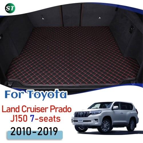 Custom Leather For Toyota Prado J150 2010-2019 Car Trunk Mats Rear Trunk Floor Mat Tray Carpet Cargo Liner Accessories 7-seats