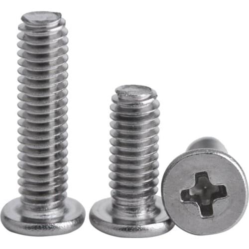 [M2M2.5M3M4] 304stainless steel cross flat head screw flat round head screw CM computer screw 100PCS