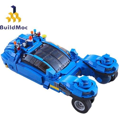 MOC-19961 Classic Aircraft high-tech Flying Car Small Spacecraft Truck Building Blocks bricks Movie Toys For Children Gift