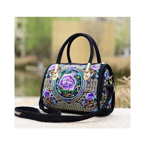 Fashion Embroidery Women Small Shopping bags!Multi-use Floral Embroidered Lady Shoulder&Handbags Versatile National Cute Carrier