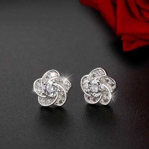 925 Sterling Silver Stud Earring For Women Kids Ear Pierced Earrings Fashion Jewelry pendientes eh1315
