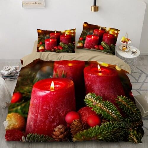 Cartoon Bedding Set for kids baby Bed linen set for home duvet cover bed sheet family sets Euro 4pcs Christmas candle