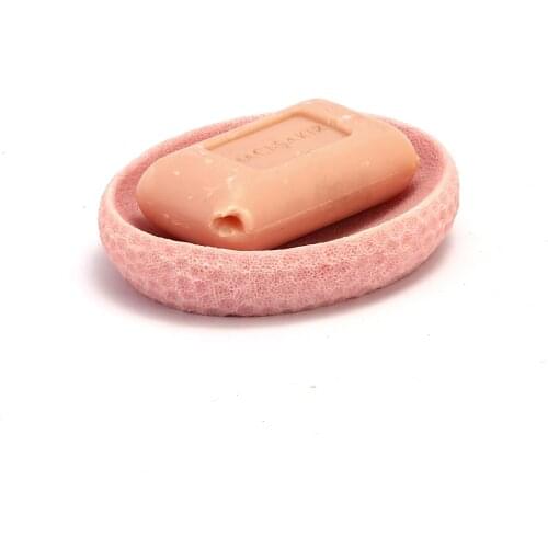 DT0082PC SIA Soap Dish Pink Honeycomb Patterned 10x8x2cm