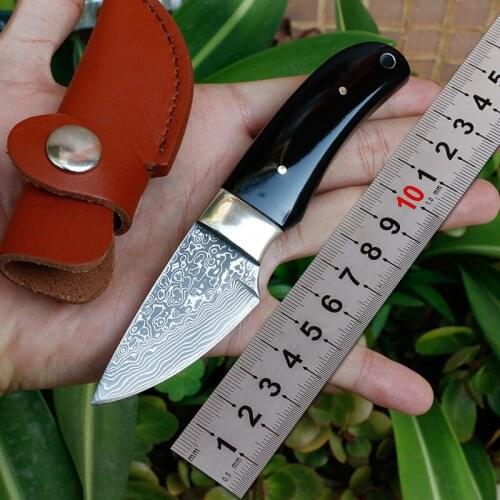 Small Fixed Knives Damascus Steel Knife Survival Handmade Knives Hunting Knife EDC tools Dropshipping