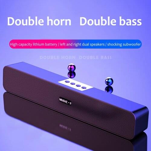 New Computer Tv Desktop Long Strip Multimedia Radio Card Audio Amplifier Bluetooth Speaker Desktop Ornaments Sound Blaster