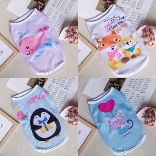 New Cute Animal Printed Dog Vest For Small Medium Dogs Summer Cool Breathable Dog Clothes Shirt Clothing Vests Pet Supplies