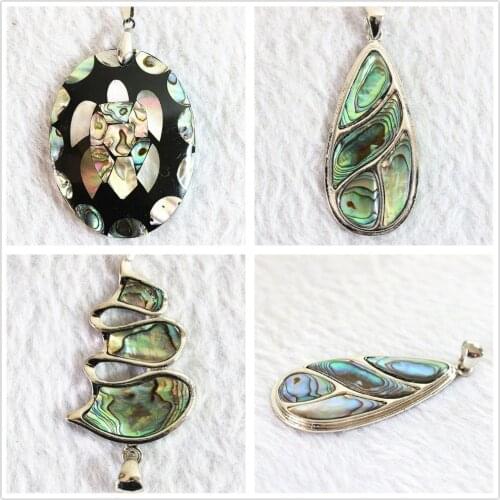 Natural abalone shell oval ,teardrop,tree shape necklace pendant fashion wholesale/retail jewelry B843