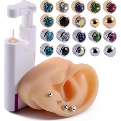 1 Pair Ear Nail Fully Automatic Disposable Ear Piercing Gun High-quality Aseptic Household Portable Sterilized Ear Puncture Unit