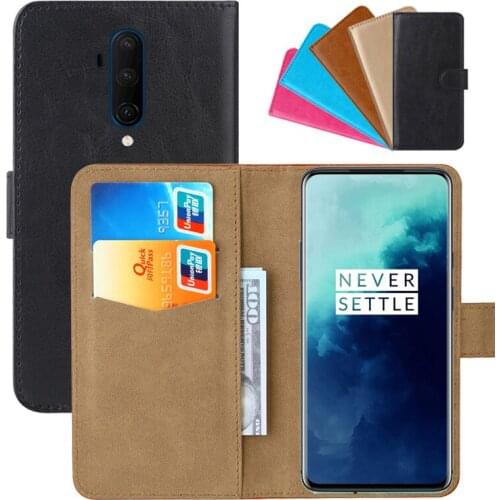 Luxury Wallet Case For OnePlus 7T Pro PU Leather Retro Flip Cover Magnetic Fashion Cases Strap
