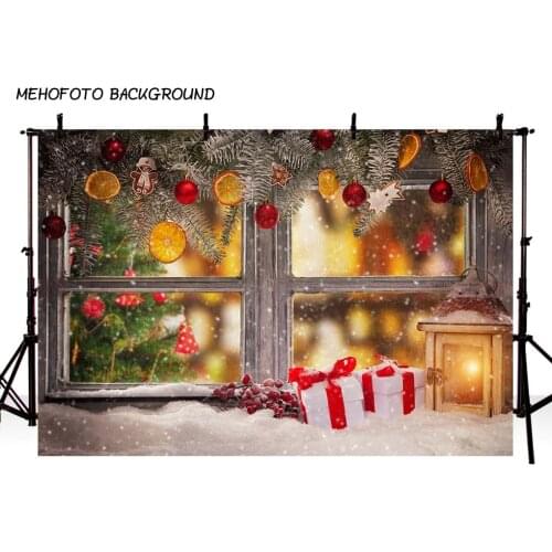 Christmas Background Fireplace Tree Winter Snow Window Backdrop Interior Baby Birthday Photography Background For Photo Studio