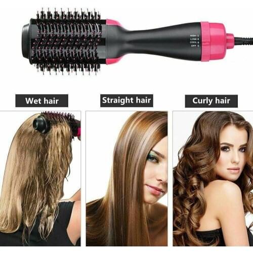 Hot Air Brush One Step Hair Dryer & Volumizer Rotating Electric Hot Air Curling Iron Comb Tangle Hairbrush Straightener Brush
