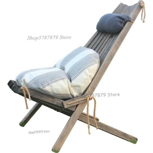 Spot solid wood folding recliner lunch break B&B adult special offer cool chair balcony home multi-functional Nordic ins wind