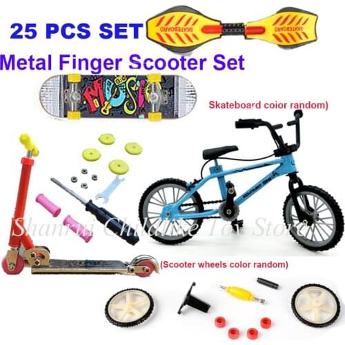 Finger Scooter Metal Material Mini Bike Skateboard Mini Scooter Two Wheels Educational Toys Metal Finger Bicycle for Boys