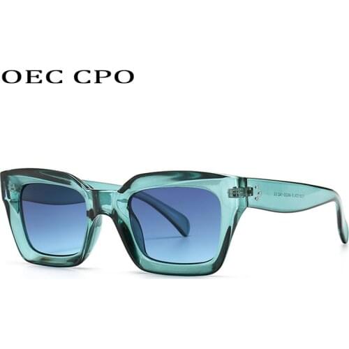 Cool Colorful Square Sunglasses Women Men New Brand Design Vintage Sun Glasses For Women Unique Flat Top Eyewear Shades UV400