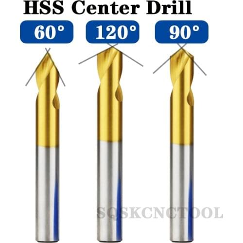 SQ HSS 60 90 120 Degree NC Spot Drill Stub Spotting Location Center Bit Prepare Guide Pilot Hole Chamfer Machine Tool