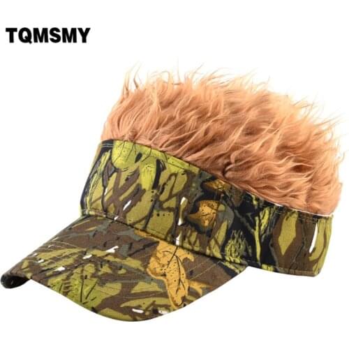 TQMSMY Fashion Baseball Cap With Faux Hair Camouflage Adjustable Baseball Hats Men Women Snapback Hip Hop Visor Caps TME162