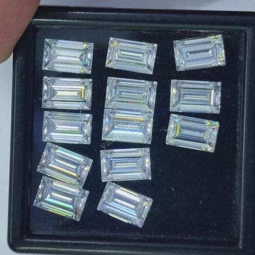 Factory Price VVS1 D White Color Baguette Shape Step Cut Moissanites Stone For Jewlery Accessory With GRA Certificate