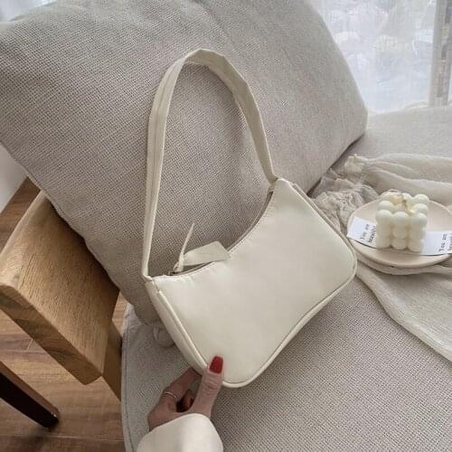 Soft PU Leather Women Purple Underarm Bag Retro Solid Color Ladies Baguette Handbags Fashion Design Girls Small Shoulder Bags