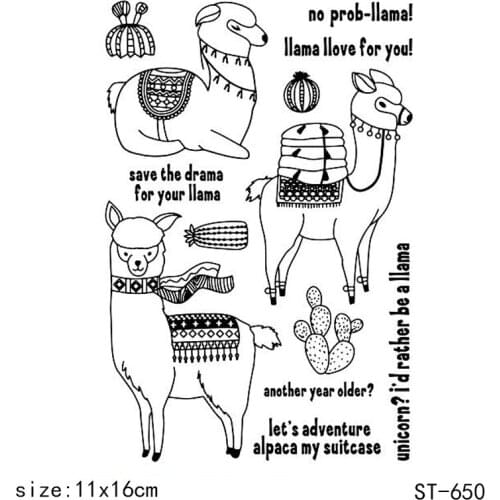 ZhuoAng Camel Alpaca Cactus Clear Stamps/Seals For DIY Scrapbooking/Card Making/Album Decorative Silicon Stamp Crafts
