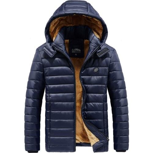 Winter Mens Usb Charging Parkas Heating And Velvet Thickening Smart Thermal Clothing Electric Heated Jackets Outdoor Coat#g30
