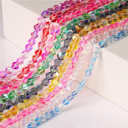 15.5" Rainbow Moonstone Beads Cut Faceted 6/8/10 mm Yellow Crystal Quartz Glass Strand Beads For DIY Making Jewelry Necklace Dec