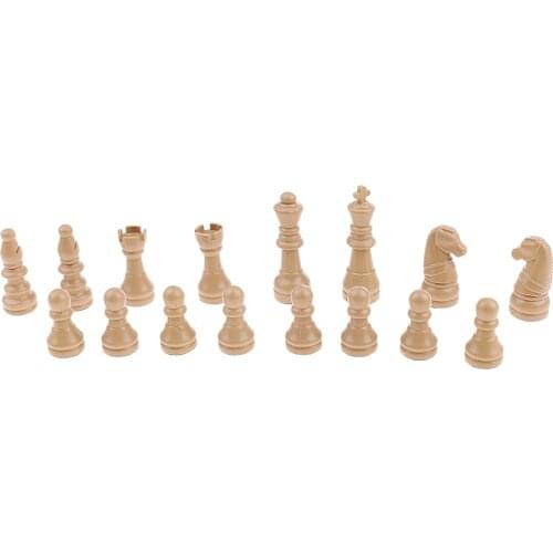 16 Pieces Replacement Plastic Chess Pieces Durable & Sturdy International Chessman Set
