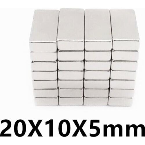 2/5/10PCS Rectangular Magnet 20x10mm Thickness 5mm Neodymium Block Rare Earth Powerful Magnet N35