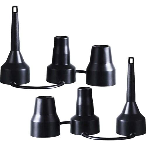 2 Sets Air Pump Nozzle Plastic 3 Sizes Professional Prime Replacement Nozzle for Air Pump Adaptor 3 Sizes Black